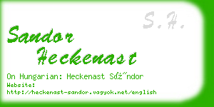 sandor heckenast business card